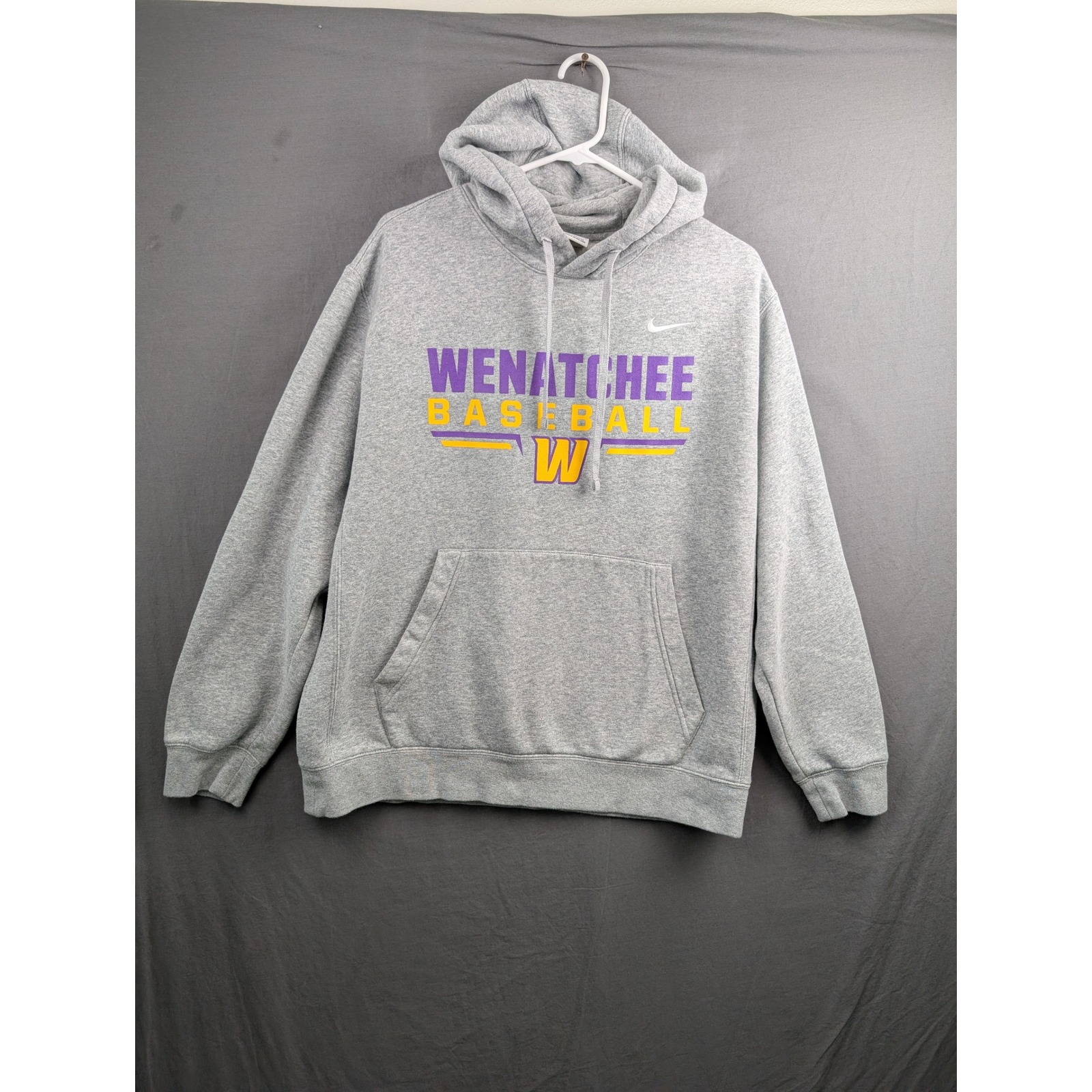 Nike Wenatchee Baseball Hoodie Gray Mens Large Pullover Sweatshirt
